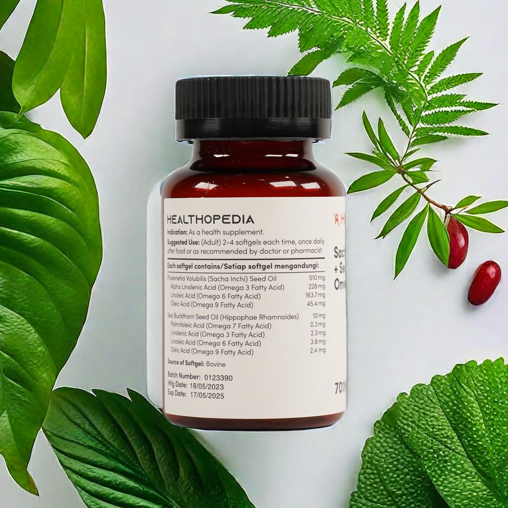Healthopedia sacha inchi oil + Seabuckthorn oil softgel